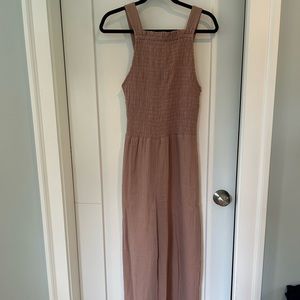 Faherty mauve cotton sleeveless jumpsuit